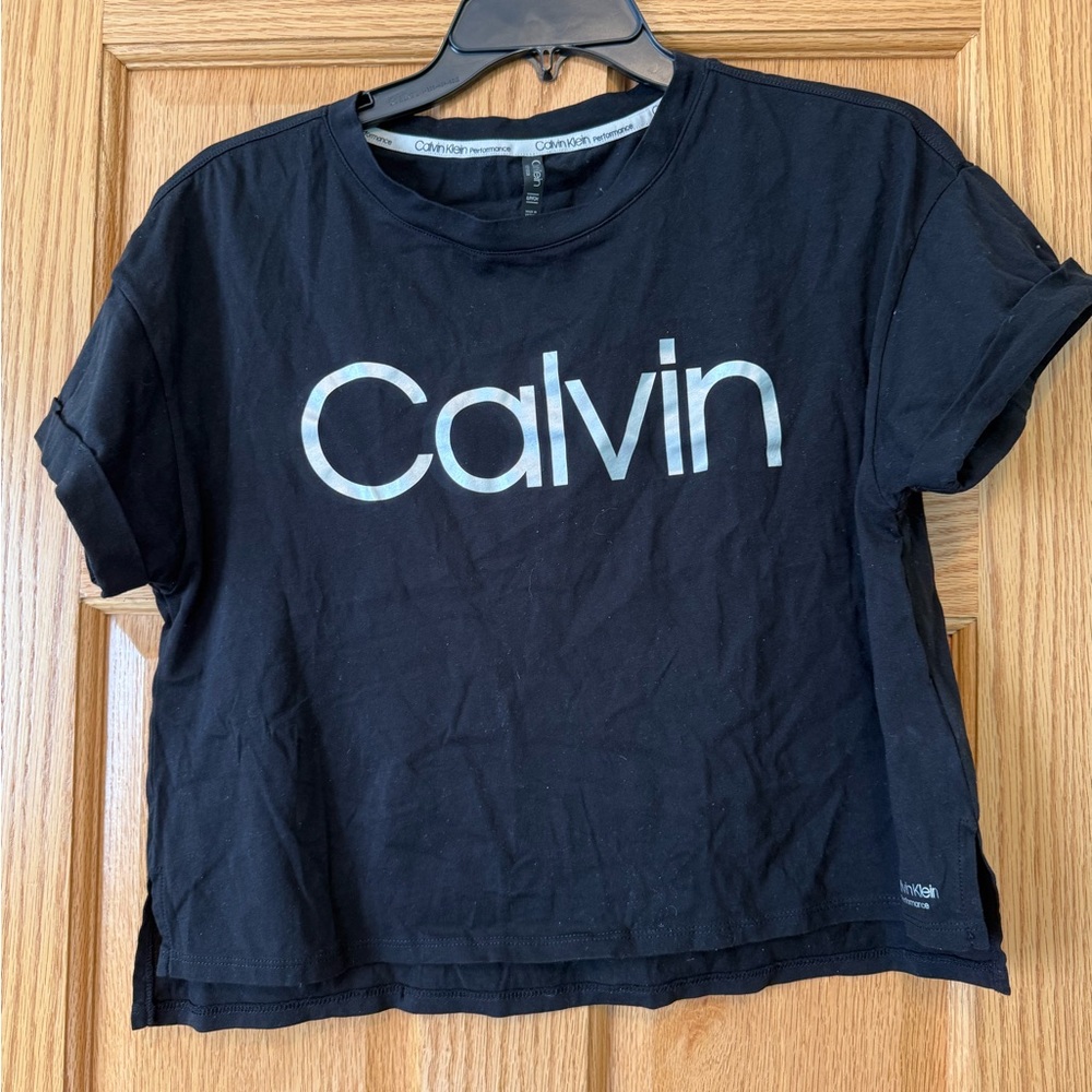 Calvin Klein Performance Black Logo Crop Top